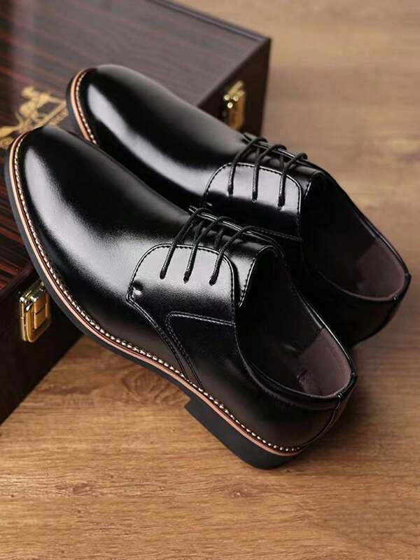 Business Derby Shoes For Men, Lace-up Front Dress Shoes