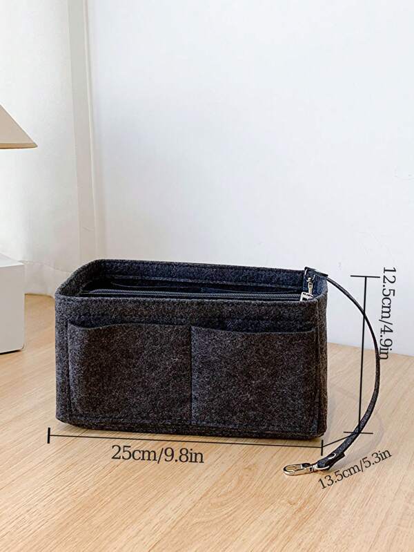 Double Layer Bag Insert Organizer Cosmetic Makeup Bag Zipper Organizer