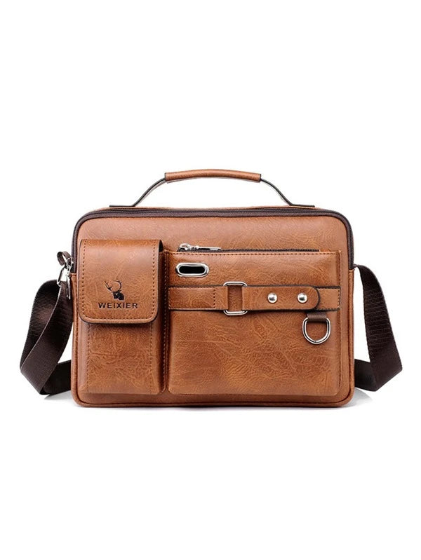 Men Crossbody Shoulder Bag Briefcase Laptop Large Capacity Retro Male Messenger Bag Handbag