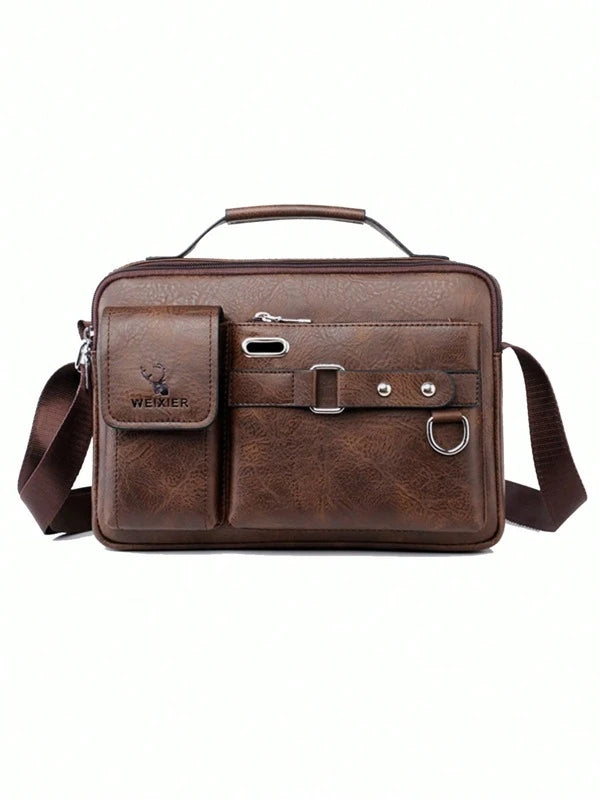 Men Crossbody Shoulder Bag Briefcase Laptop Large Capacity Retro Male Messenger Bag Handbag