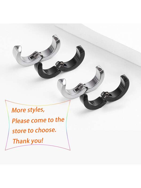 1 Pair Non-Piercing Earrings Ear Clip Fake Ear Hoops for Men and Women Punk Non Ears Pierced Adjustable Stainless Steel Earrings Fashion Clip Earrings Party Dating Holiday Gifts