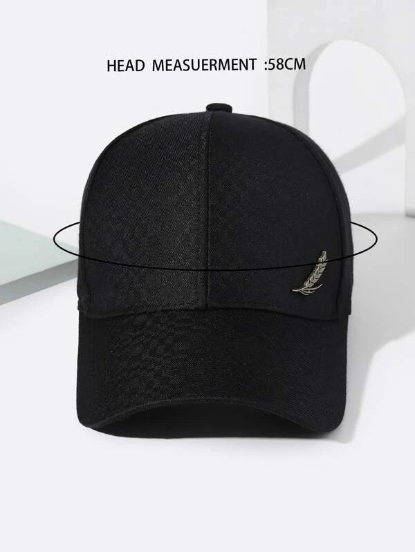 Men Wheat Ear Decor Baseball Cap