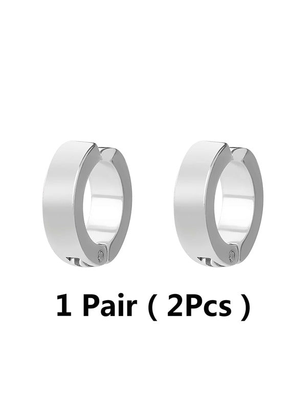 1 Pair Non-Piercing Earrings Ear Clip Fake Ear Hoops for Men and Women Punk Non Ears Pierced Adjustable Stainless Steel Earrings Fashion Clip Earrings Party Dating Holiday Gifts