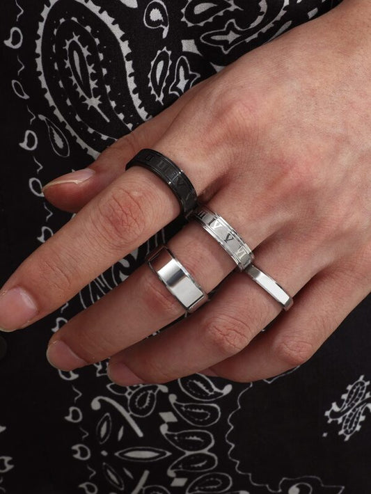 4pcs Men Minimalist Ring