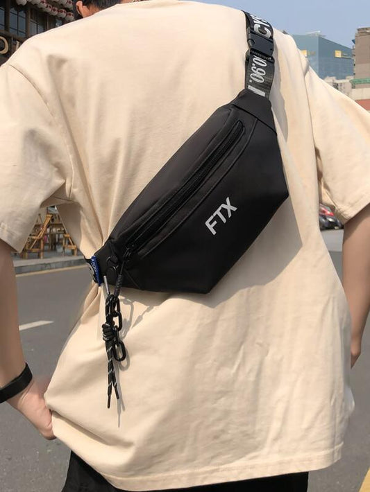 Leisure minimalist daily travel nylon fabric lightweight men's chest bag single shoulder bag Crossbody sports waist bag