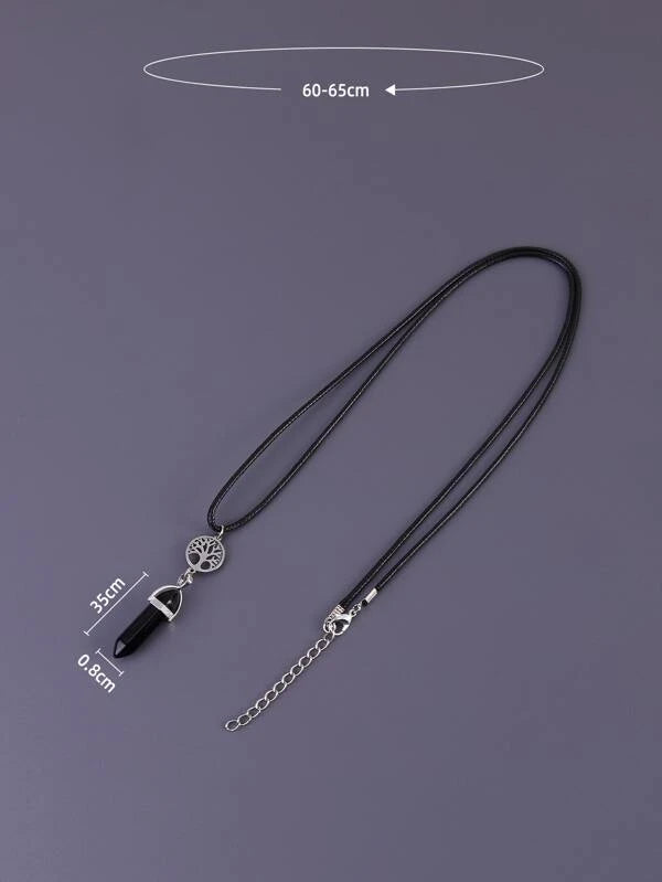 2pcs Men Geometric Charm Necklace