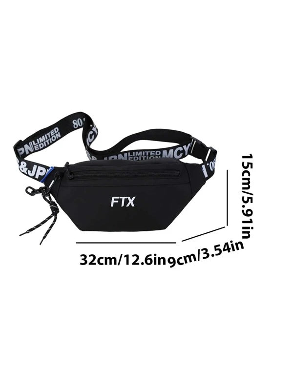 Leisure minimalist daily travel nylon fabric lightweight men's chest bag single shoulder bag Crossbody sports waist bag