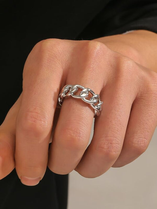 Men Chain Design Cuff Ring