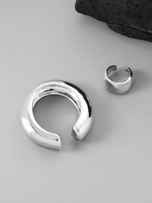 Fashionable and Popular 2pcs Men Minimalist Ear Cuff Copper Punk Hip Pop Style for Jewelry Gift and for a Stylish Look