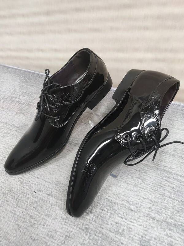 Men Minimalist Lace Up Front Oxford Shoes, Business Office Dress Shoes