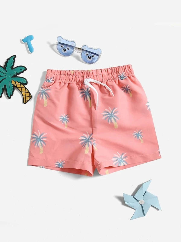 Toddler Boys Coconut Tree Print Swim Shorts