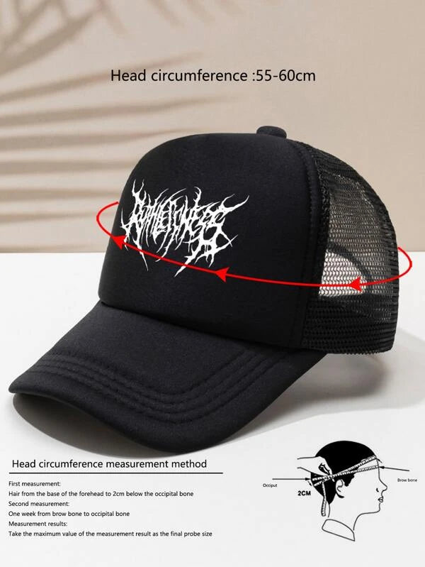 Men Thorn Print Trucker Hat Outdoor Baseball Cap