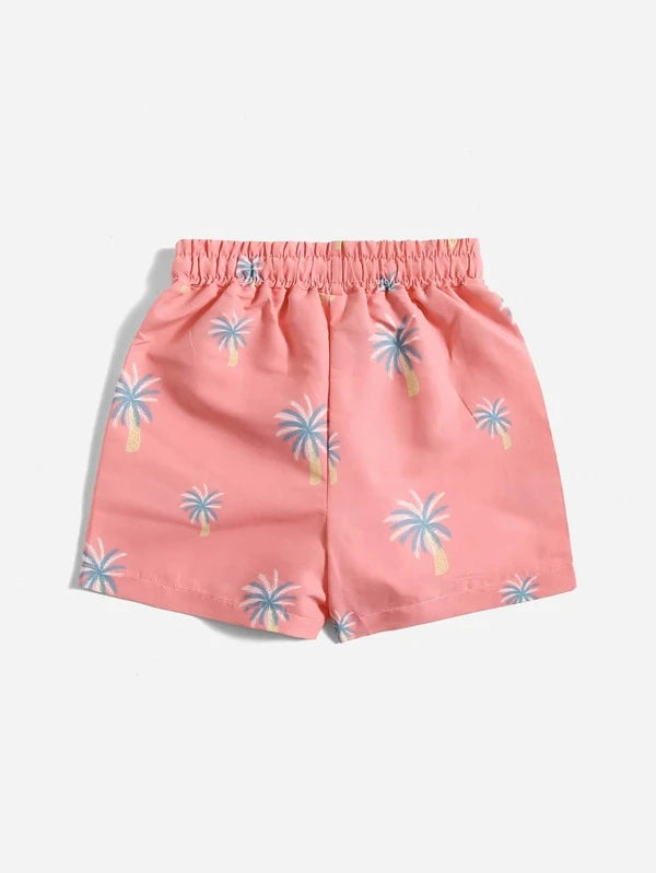 Toddler Boys Coconut Tree Print Swim Shorts