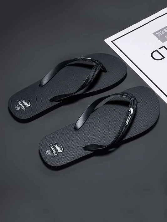 Men Metal Decor Flip-Flops