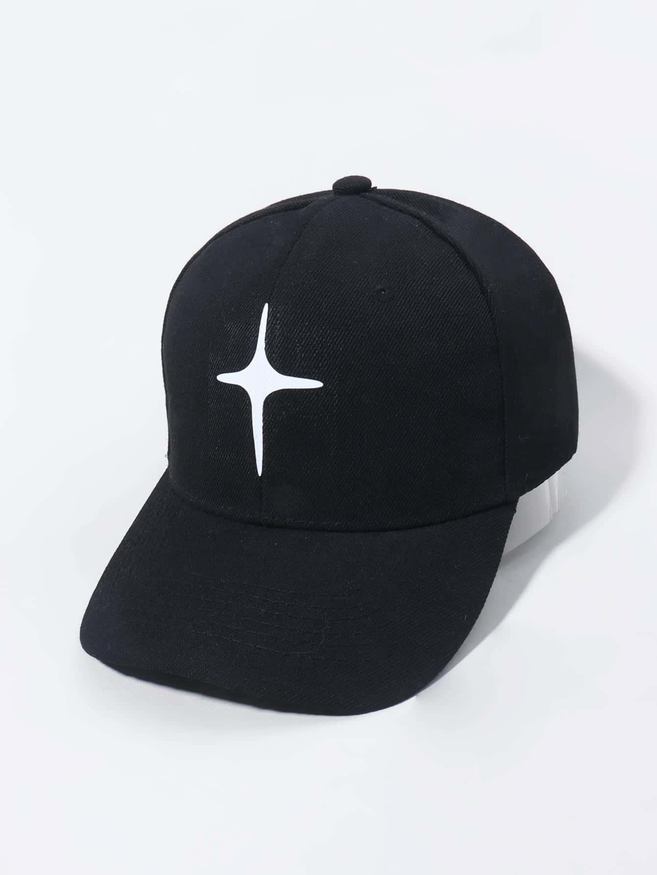 1pc Men Four-pointed Star Pattern Adjustable Casual Baseball Cap For Outdoor