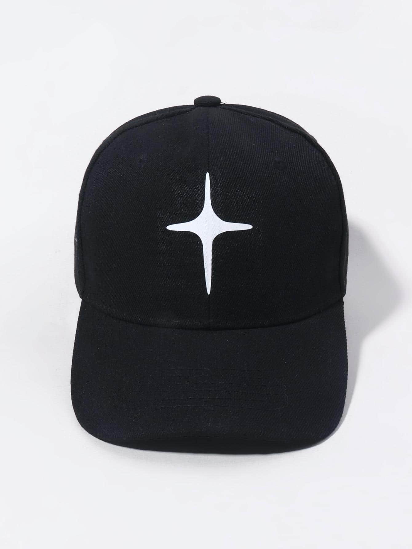 1pc Men Four-pointed Star Pattern Adjustable Casual Baseball Cap For Outdoor