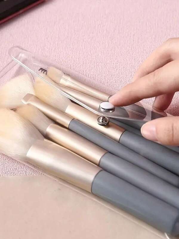 1 Pack Makeup Brush Organizer Colorful Clear Pencil Pouch Coin Purse Cosmetic Organizer
