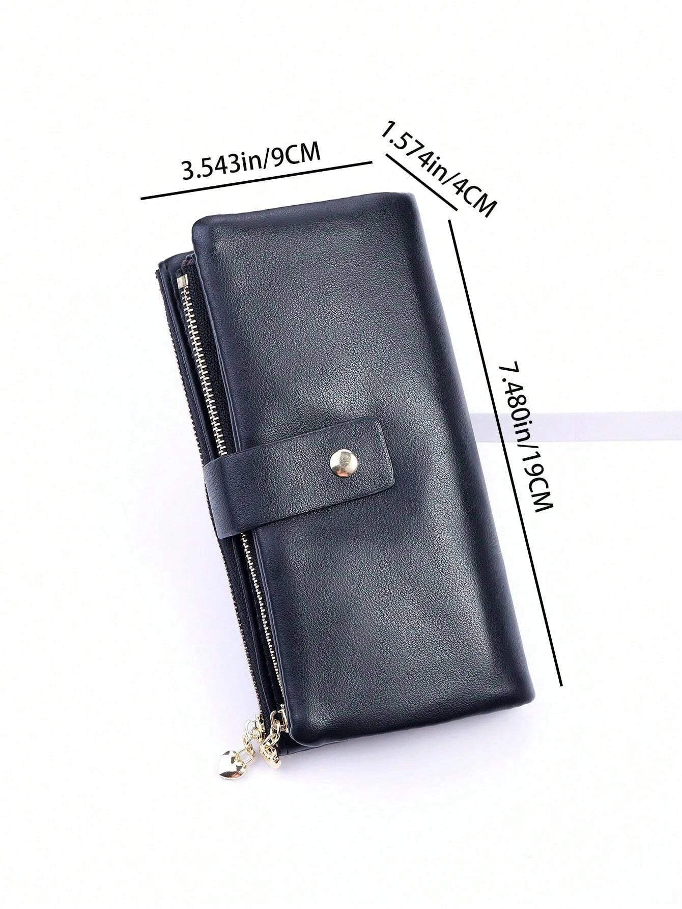 Minimalist Long Wallet With Zipper PU