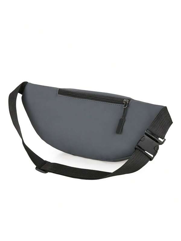 New Men's Shoulder Messenger Bag Solid Color Mini Waist Bag, Belt Bag