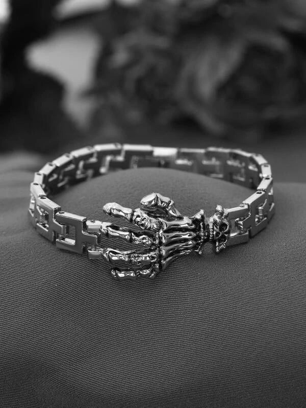 Men Skeleton Hand Decor Bracelet