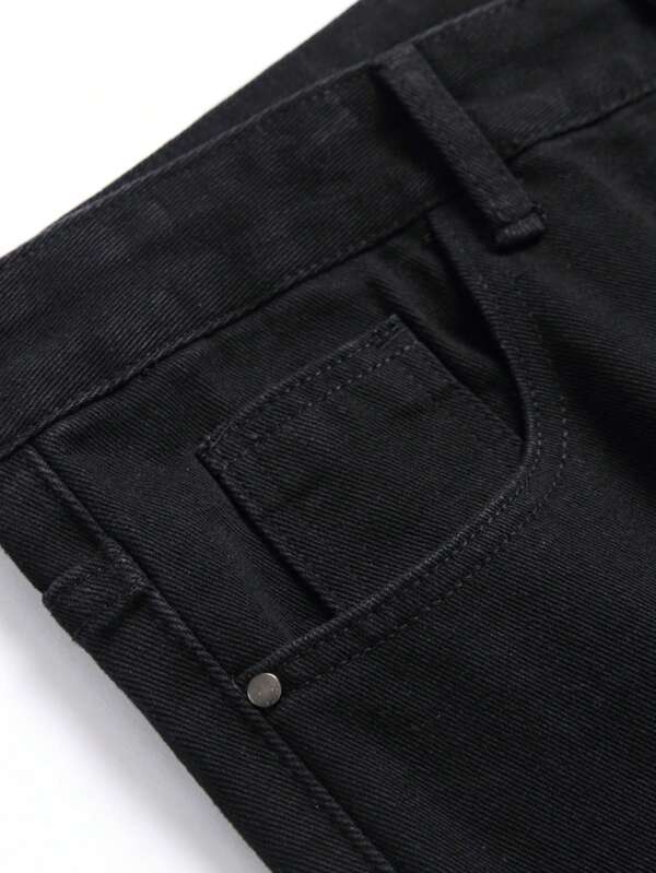 Men Patched Detail Ripped Frayed Skinny Jeans