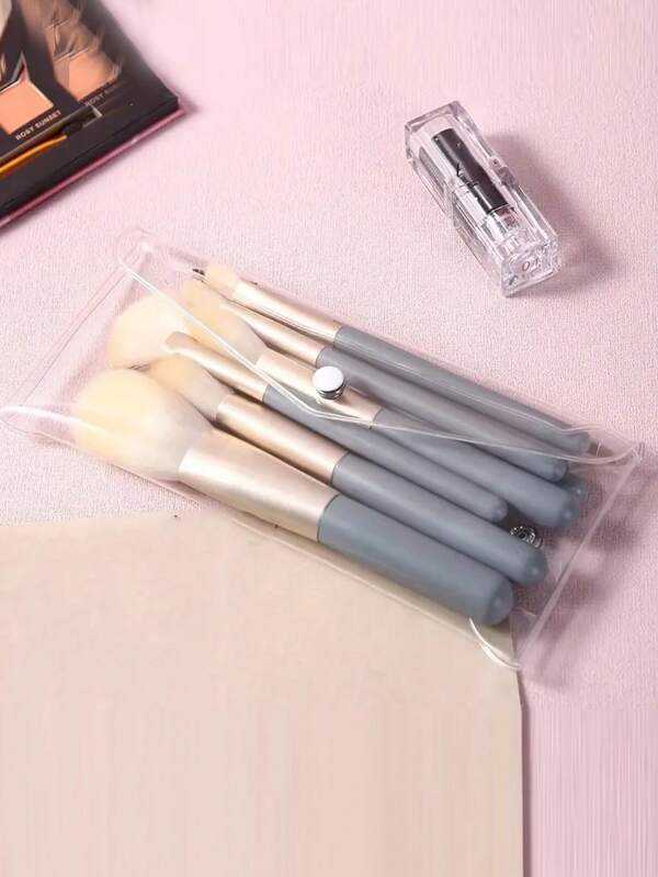 1 Pack Makeup Brush Organizer Colorful Clear Pencil Pouch Coin Purse Cosmetic Organizer