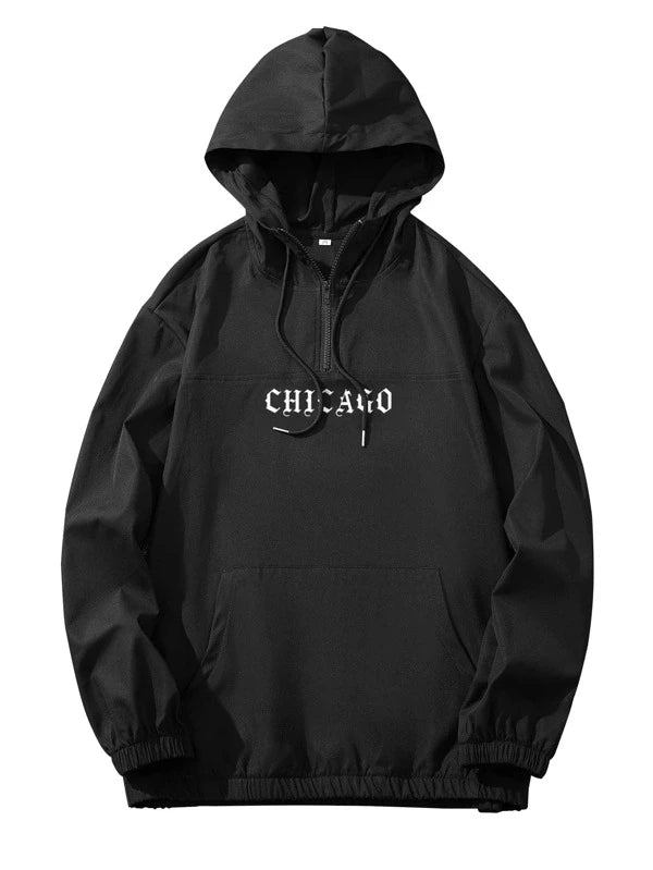 Manfinity LEGND Men Slogan Graphic Hooded Jacket