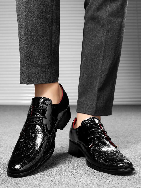 Men Minimalist Lace-up Front Oxford Shoes, Business Office Dress Shoes