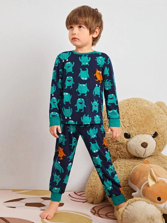 Toddler Boys Cartoon Graphic Top & Pants PJ Set