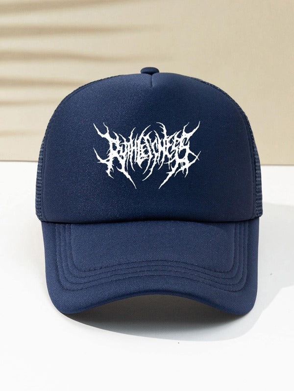 Men Thorn Print Trucker Hat Outdoor Baseball Cap