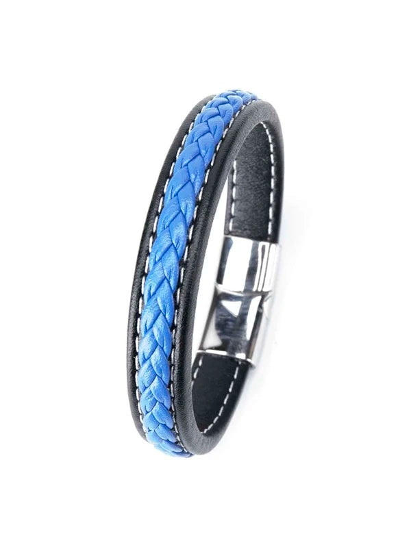 1pc European And American Style Simple Stainless Steel Braided Bracelet, Handmade Unique Couple Bracelet Suitable For Men