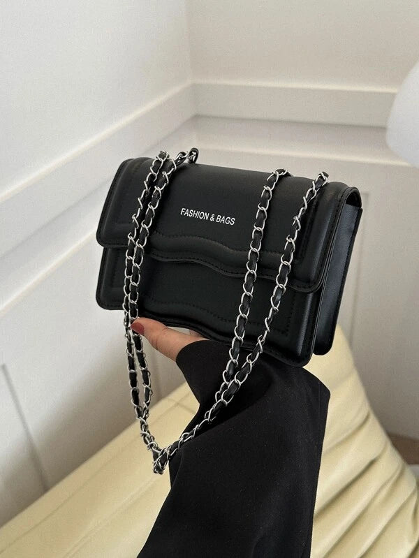 Mini Letter Graphic Flap Chain Novelty Bag