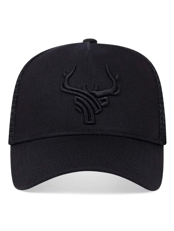 Men Antlers Embroidered Trucker Hat