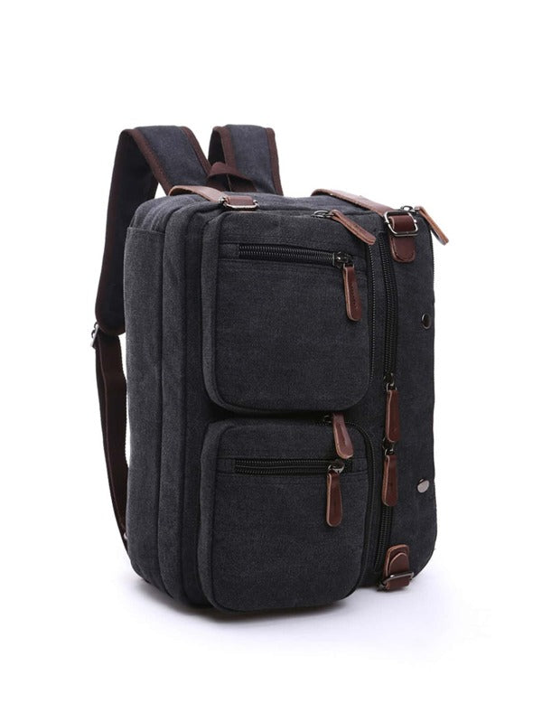 Vintage Men Canvas Bag Briefcase Travel Suitcase Messenger Shoulder Tote Handbag Large Casual Business Laptop Pocket