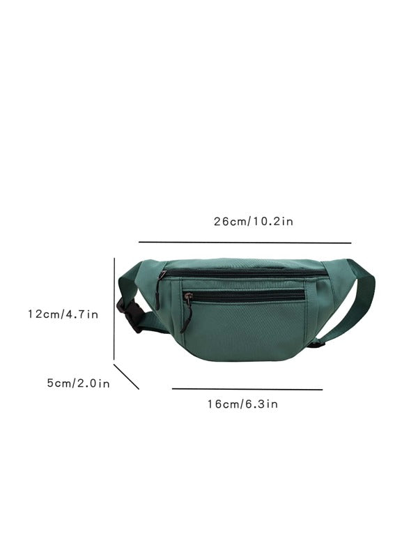 1pc Solid Color Casual Nylon Chest Bag, Can Be Shoulder / Crossbody / Waist Bag, Lightweight, Suitable For Traveling, Daily Commuting, Hiking, Sports, Etc.