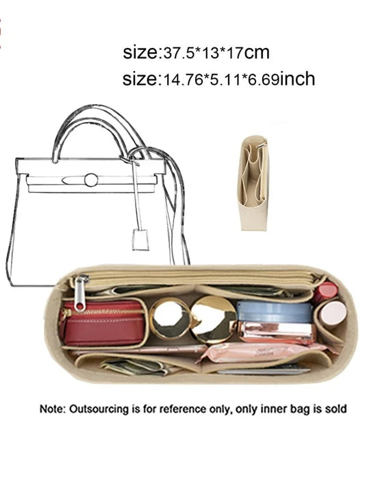 Felt Cloth Insert Bag Organizer Makeup Handbag Travel Inner Purse Portable Cosmetic Bag