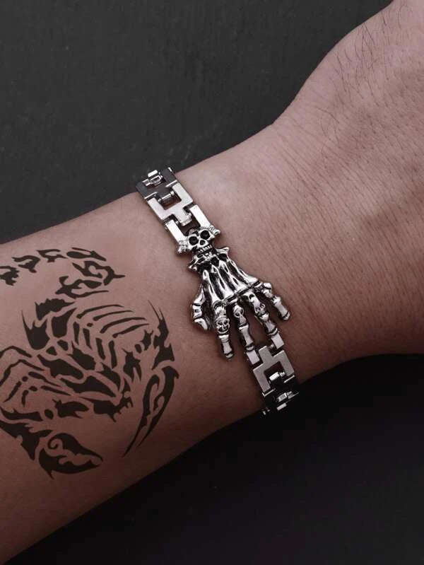 Men Skeleton Hand Decor Bracelet