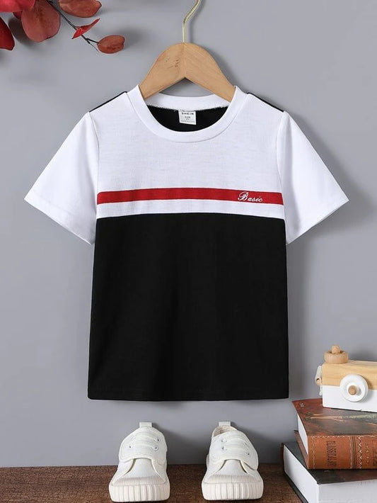 Toddler Boys Letter Graphic Colorblock Tee