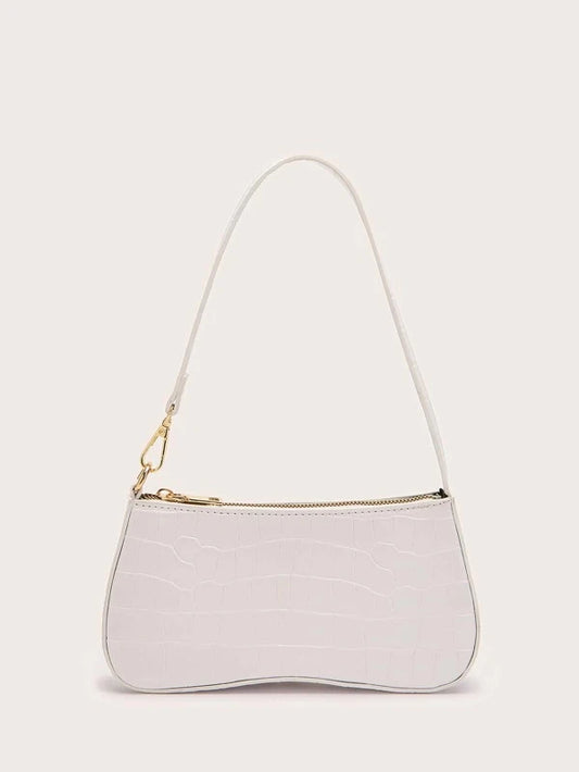 Croc Embossed Baguette Bag