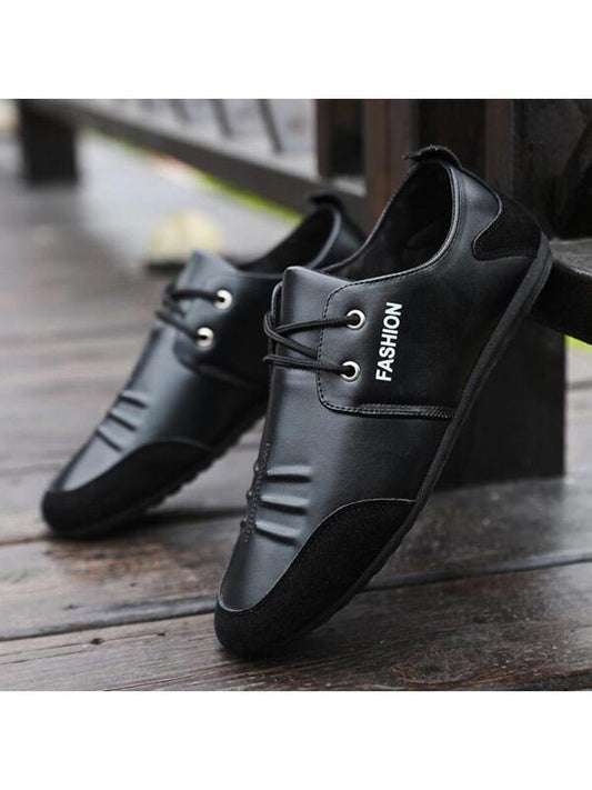 Men Letter Graphic Lace Up Dress Shoes, Leisure Outdoor Oxford Shoes