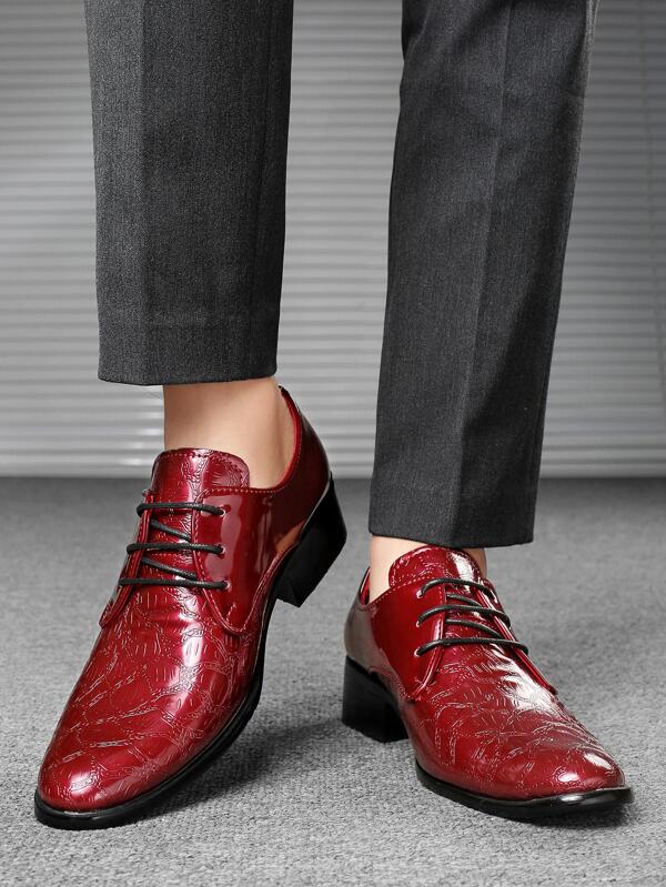 Men Minimalist Lace-up Front Oxford Shoes, Fashion Office Dress Shoes