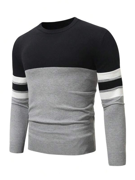 Men Striped & Colorblock Sweater