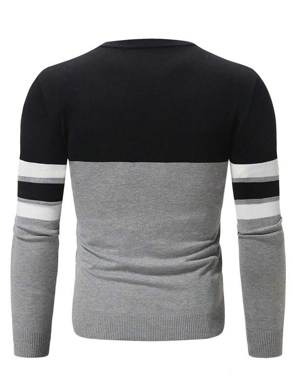 Men Striped & Colorblock Sweater