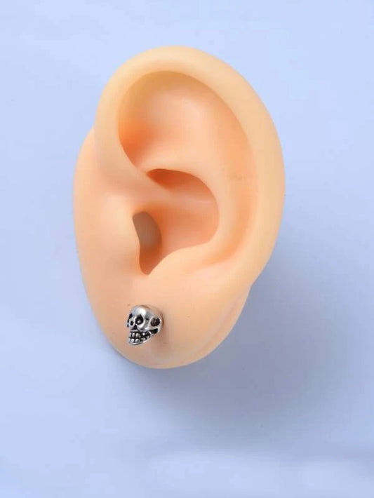 1pc Men Skull Decor Stud Earring