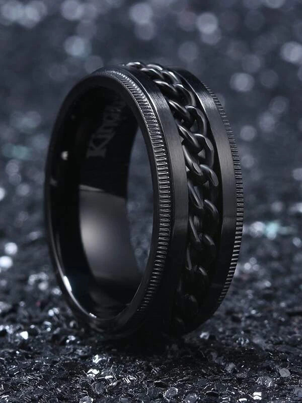 Men Chain Decor Ring