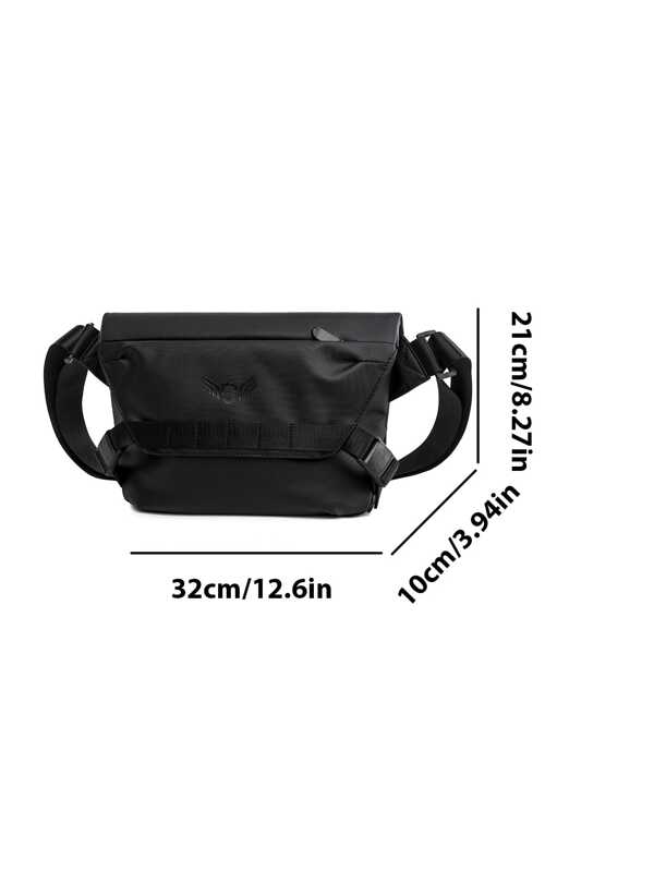 Leisure sports commuting crossbody bag with large capacity waterproof fabric, simple and versatile men's chest bag