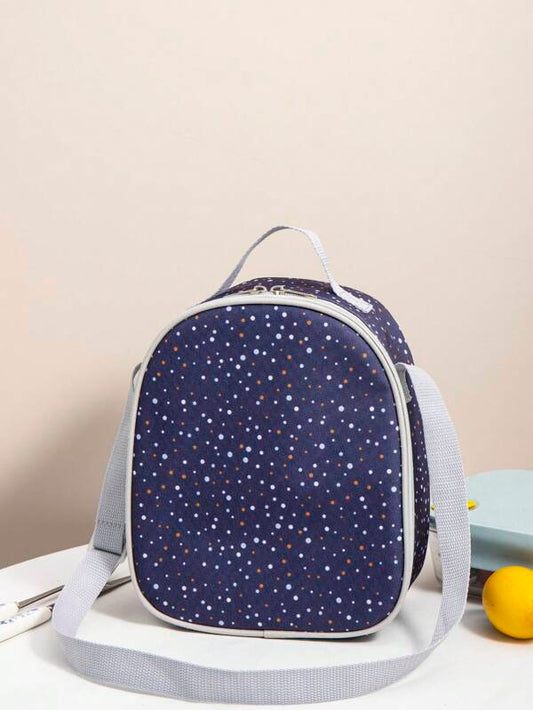 Polka Dot Pattern Lunch Bag Oxford Zipper Lunch Tote Bag Insulated Lunch Box Bag For School Work For Picnic Travel Outdoors For Women Men