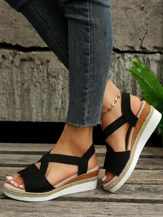 Women Minimalist Ankle Strap Wedge Sandals, Vacation Summer Sandals