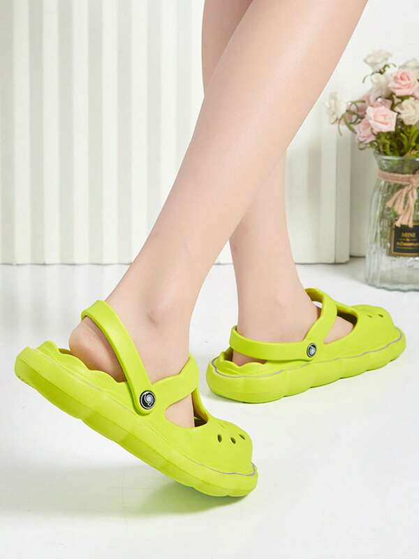 Women Hollow Out Vented Clogs, Funky Outdoor EVA Clogs