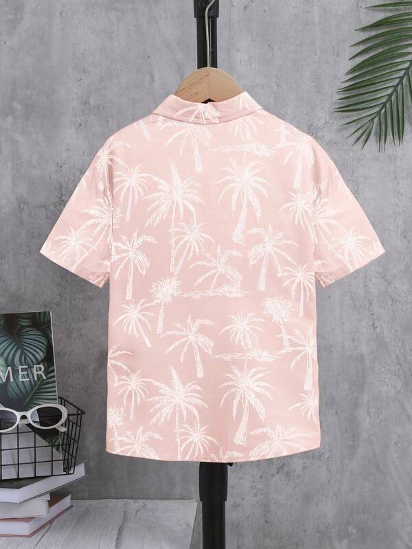 SHEIN Boys Tropical Print Shirt Without Tee